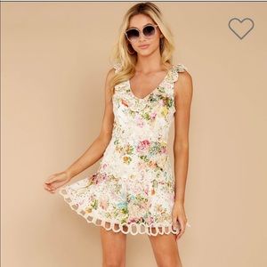 NWOT Red Dress floral mini dress